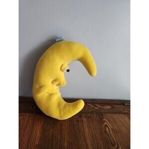 Jennifer Mazur Funny Friends Plush Crescent Moon Yellow Plush Moon Face 12"